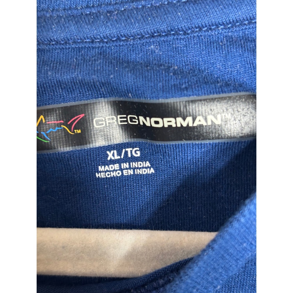 Greg Norman Mens Blue Shark Pocket T Shirt XL GNC Golf Casual Tee - Picture 2 of 5